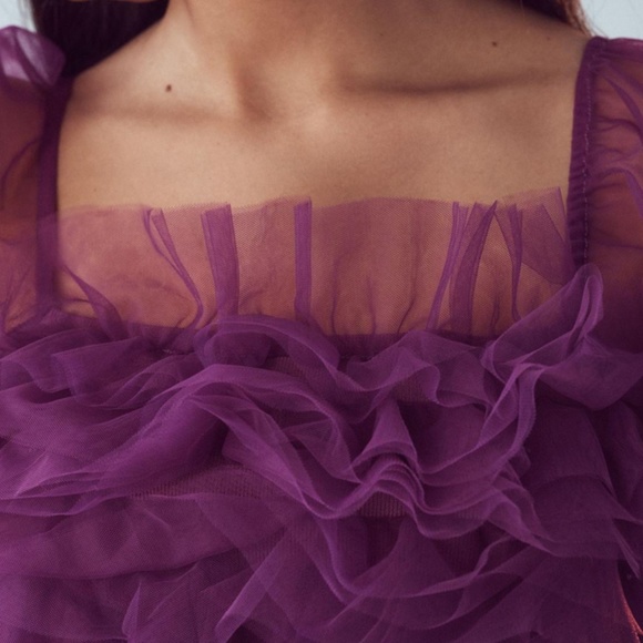 Brand New ENDLESS ROSE ORGANZA RUFFLE CROP TOP - Picture 7 of 9